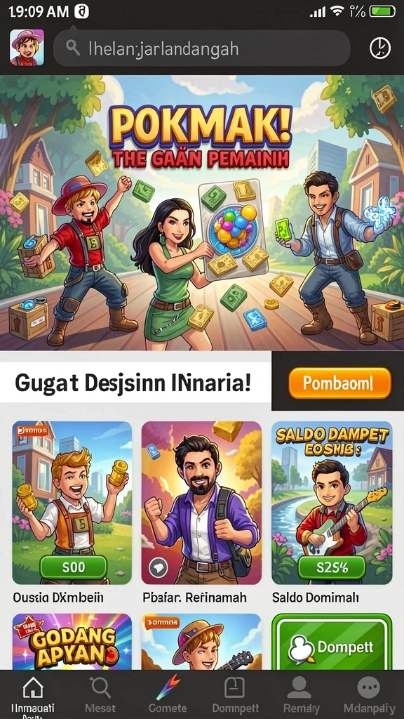 Tampilan awal 7GAME yang menarik dan intuitif.