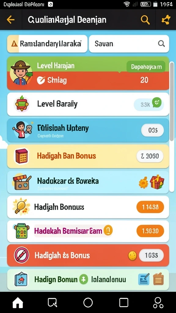Tampilan awal permainan yang menarik dan intuitif.