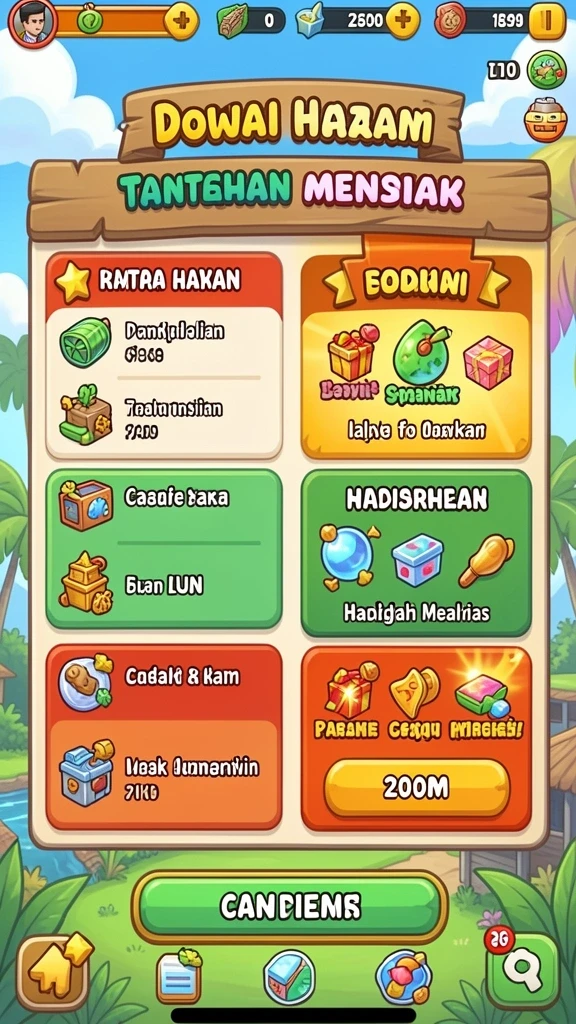 Tampilan awal yang menampilkan dunia petualangan DY777.