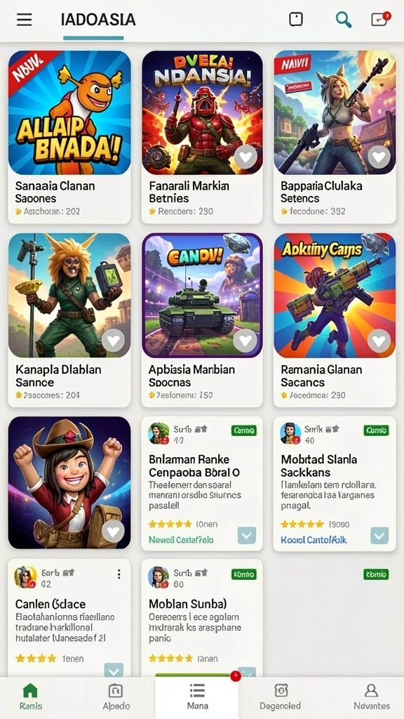 Tampilan menu utama yang menarik dan mudah dinavigasi.