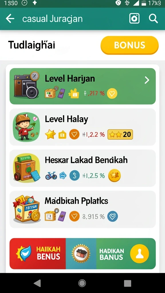Screenshot menampilkan fitur bonus yang menggiurkan dalam game.