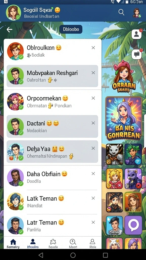 Tangkapan layar interaksi dengan pemain lain dalam mode multiplayer.